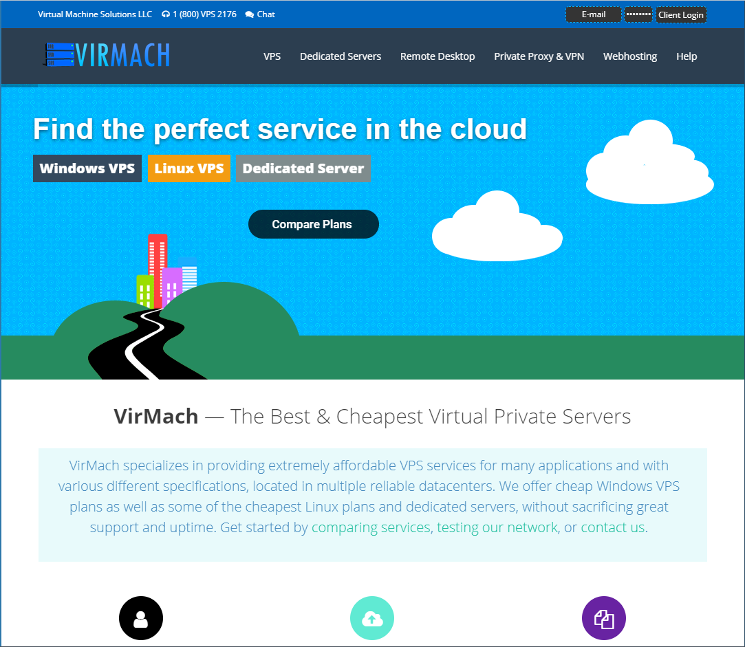 virmach官方官网首页界面