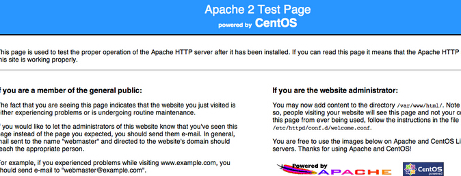 Apache默认测试页面
