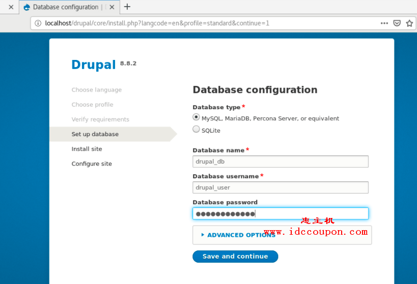 Drupal数据库配置