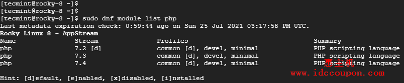 列出PHP模块流
