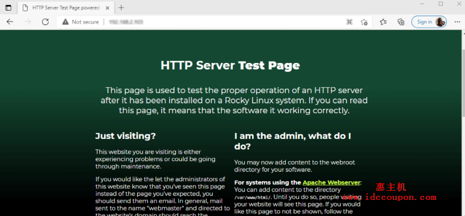 在 Rocky Linux 上检查 Apache 页面