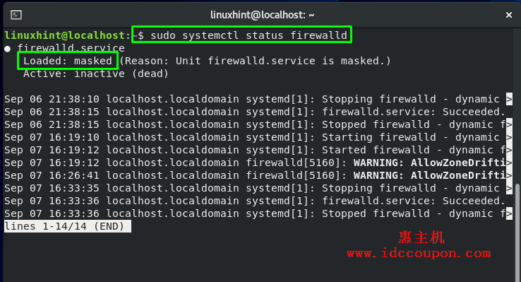FirewallD服务被屏蔽