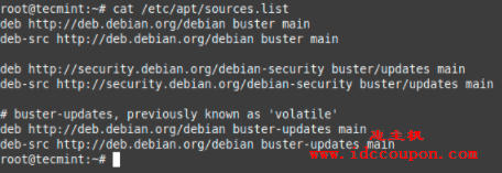 Debian 10 APT 源列表文件