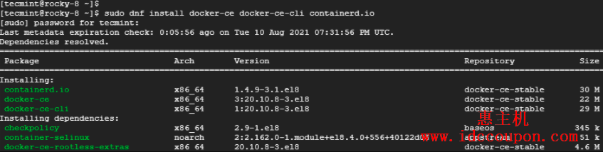 在Rocky Linux中安装Docker