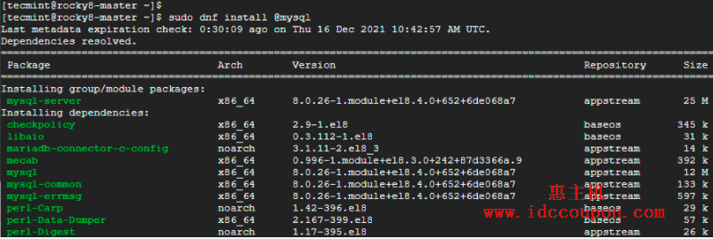 在Rocky Linux中安装MySQL