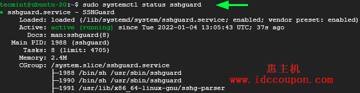 在 Ubuntu中检查SSHGuard