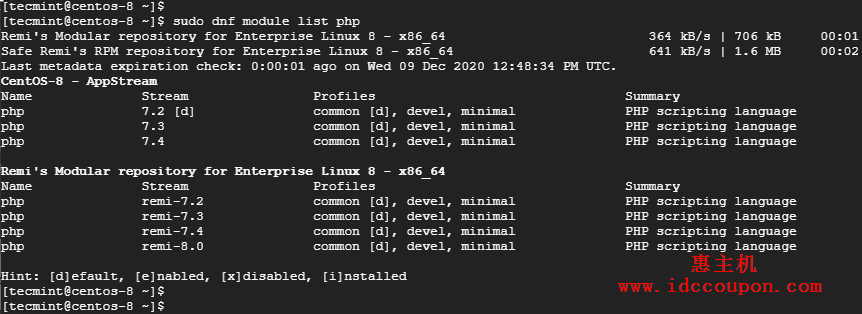 CentOS 8和RHEL 8系统安装PHP 8.0版本过程步骤