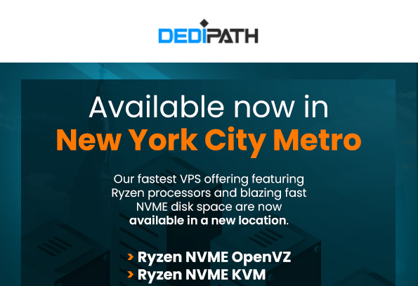 DediPath推出纽约机房AMD Ryzen NVME VPS：性能配置高国内访问速度一般
