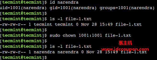 在Linux中更改文件所有权UID和GID