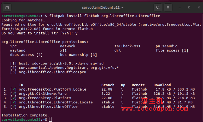 通过Flatpak在Ubuntu中安装LibreOffice
