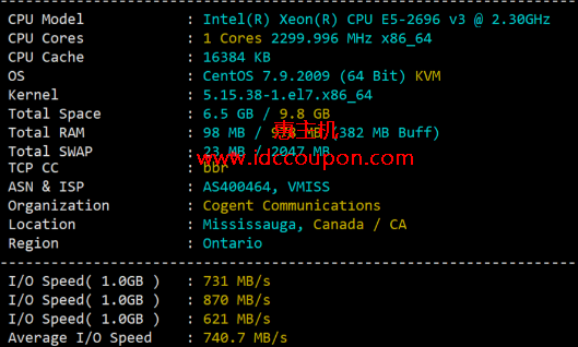 Vmiss美国BGP线路VPS简单评测：三网回程CN2国内访问速度快