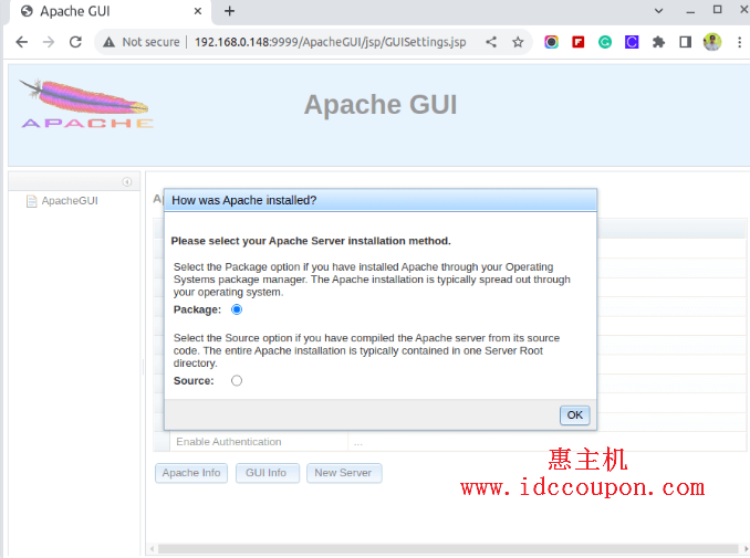 选择Apache服务器安装