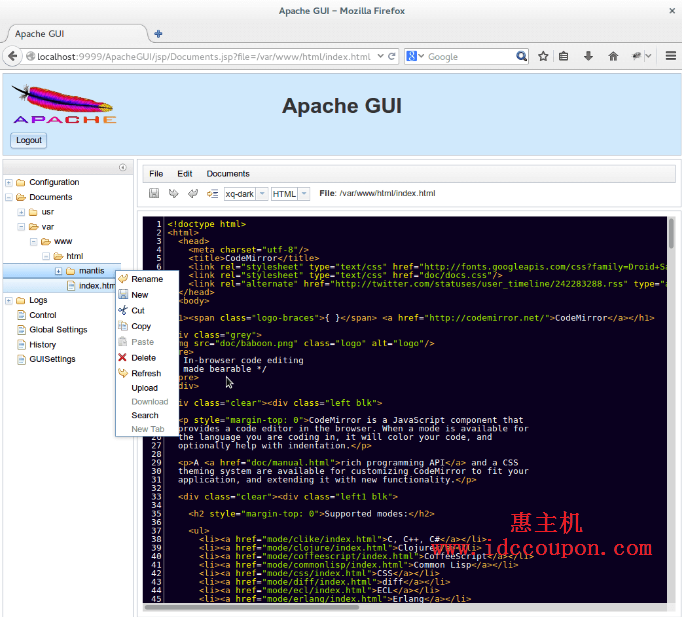 Apache Web管理工具
