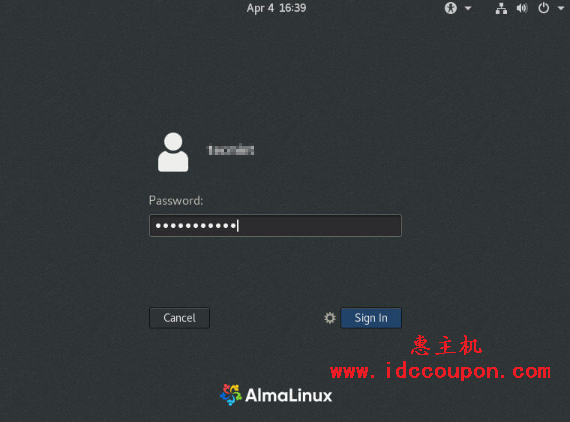 登录AlmaLinux 8系统