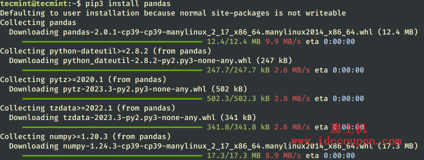 在Linux中安装Python Pandas