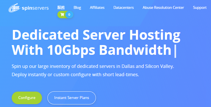 SpinServers美国服务器双十一优惠促销 10Gbps/30TB流量月付低至79美元
