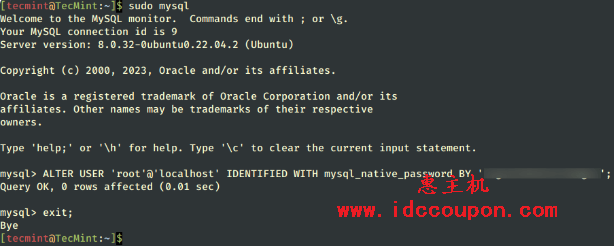 在Ubuntu中设置MySQL密码