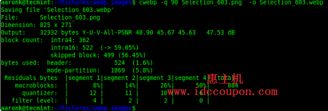 在Linux中将PNG或JPEG转换为WebP