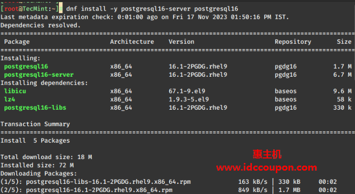 安装PostgreSQL服务器