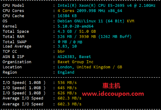JustVPS英国伦敦VPS简单测评：NVMe硬盘非直连纯国际线路