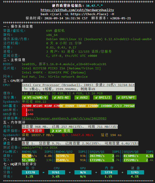 硬件质量体检报告
