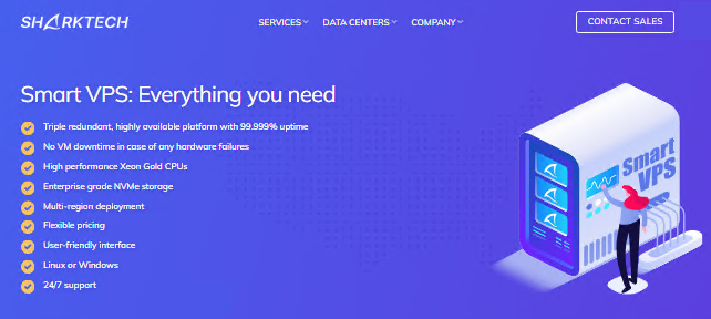 SharkTech高防美国VPS租用 10Gbps带宽自带DDoS防护年付半价仅$47.7-惠主机