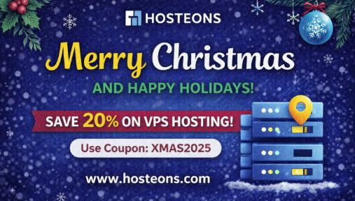 2025年圣诞节Hosteons优惠码 美国/法国VPS可享一次性8折-惠主机