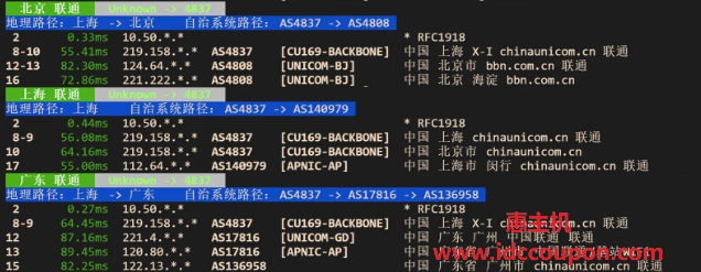 联通回程路由