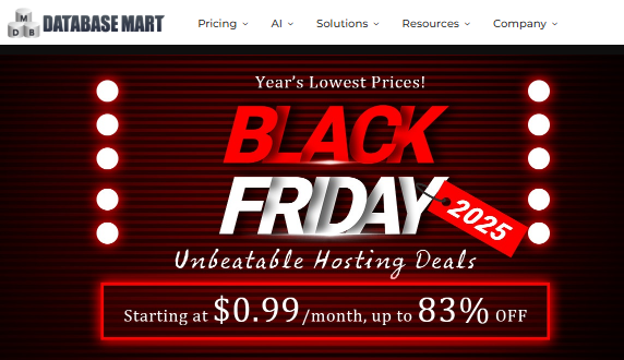 Database Mart黑色星期五促销：美国GPU服务器4折起VPS低至$0.99/月-惠主机