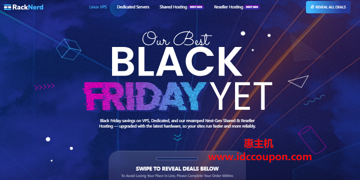 RackNerd开启黑色星期五促销活动 1Gbps美国VPS年付$10.6-惠主机
