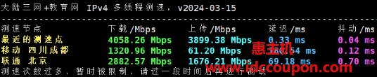 国内带宽速度测试