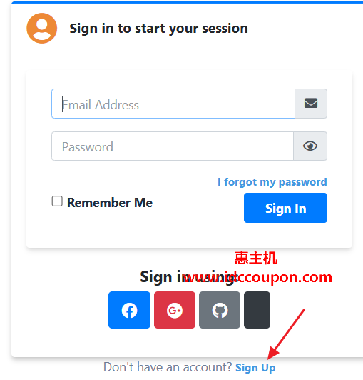 InterServer账号登录页面