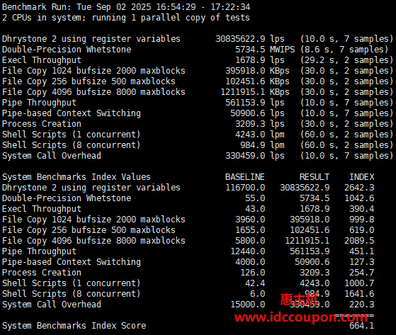 UnixBench跑分测试