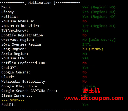 流媒体解锁测试