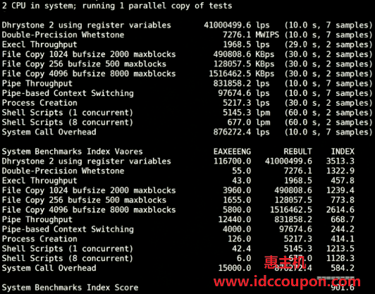 UnixBench跑分测试